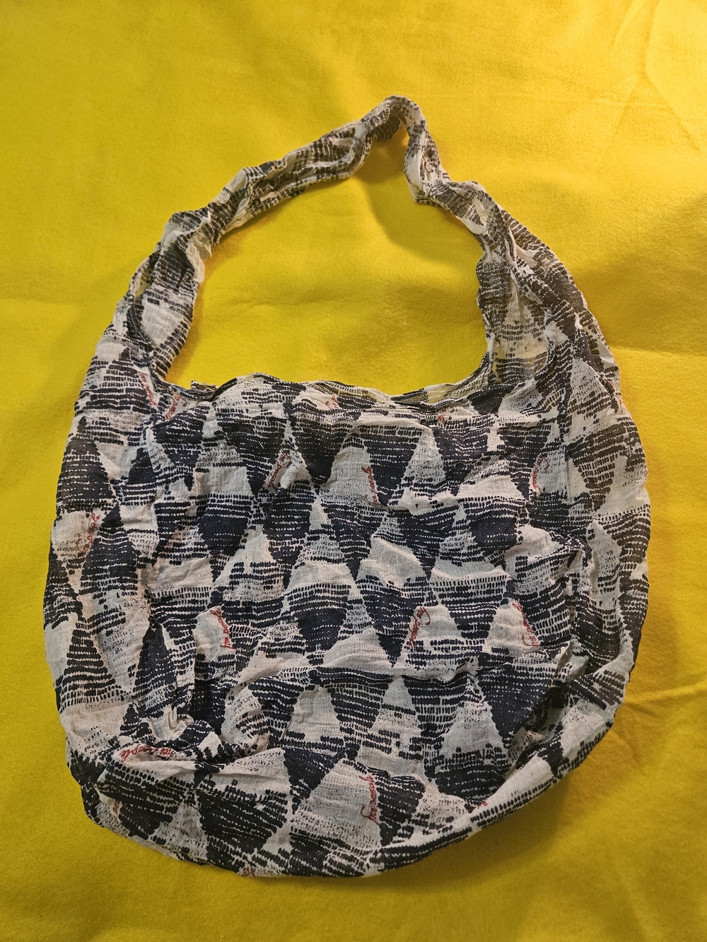Free People Black & White Patterned Shoulder Bag